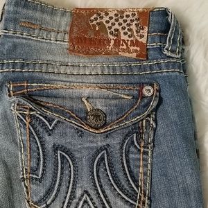 MEK Light wash distressed bootcut